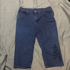 3/$10 Basic Editions Embellished Crop Jeans 10